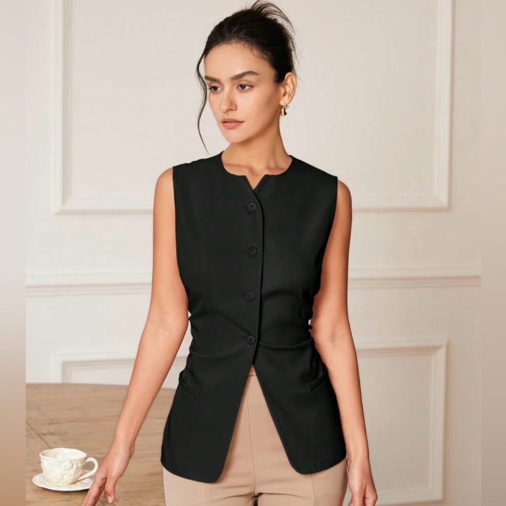 Women’s Button Down Vest Bundle - Brown & Black - Size XL